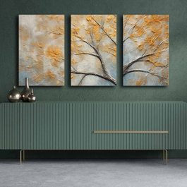 Wallity Conjunto de 3 Lienzos Decorativos Multicolor 45 x 70 cm